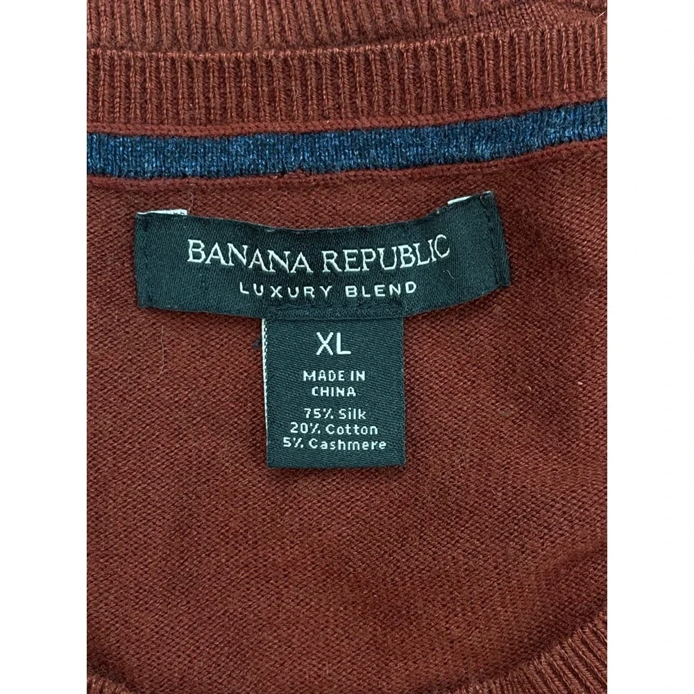 Banana Republic Sweater Mens XL Silk Cashmere Cotton Crew Neck Long Sleeve